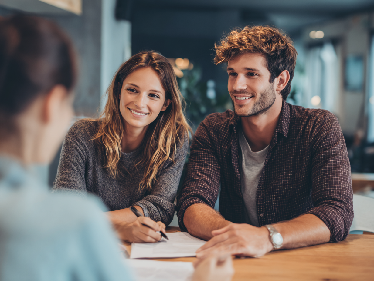 Young couple in consultation meeting